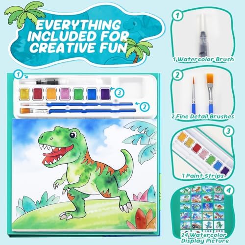 CHICAUP Paint with Water Coloring Books for Kids, Mess Free Watercolor Painting Kit Painting Activity for Kids Ages 3-5 4-8, Arts Crafts Drawing Gift Toy for Boy Girl