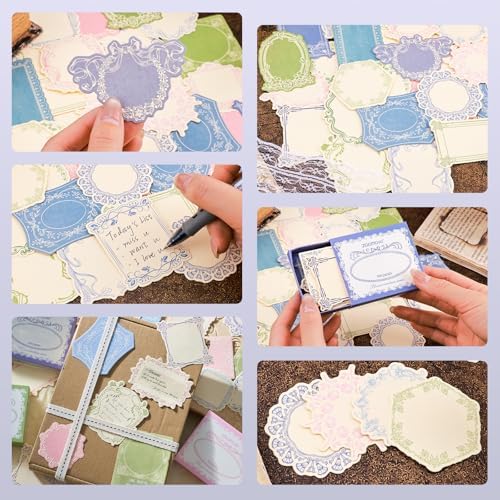 120Pcs Vintage Scrapbook Supplies Embossed Papers,Junk Journal Supply