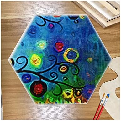 12x14 in Wood Panel Boards Wooden Hexagon Shaped Canvas for Painting Crafts(6 Pieces)