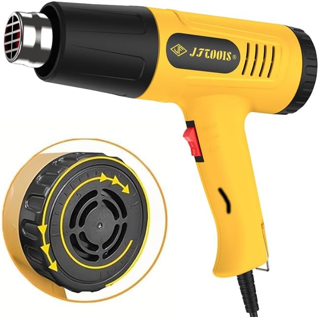 heat gun 122℉-1202℉（50℃- 650℃）Fast Heating Heavy Duty Hot Air Gun yellow. (JF-2001W-1)