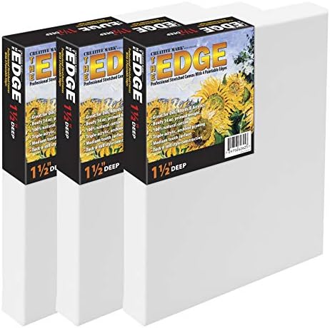 Creative Mark The Edge Deluxe Cotton 1-1/2" Deep Stretched Canvas for Painting, 18x24 Pack of 6, 14oz. Primed Weight, Universal Archival Priming, Medium Tooth, Frameless Artwork Canvas for Painters
