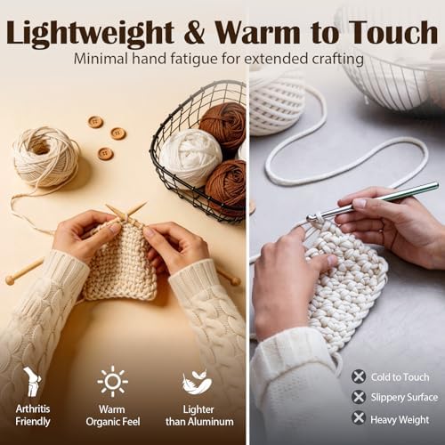 LIHAO 36 PCS Bamboo Knitting Needles Set