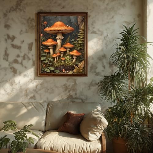 Mushroom Paint by Number for Adults, Paint by Numbers Kit for Adults 16x20