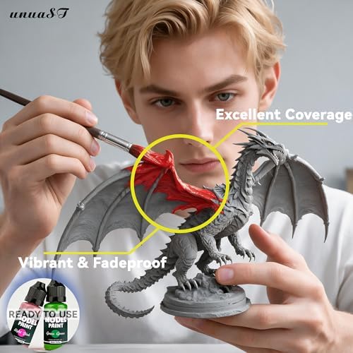 20 Colors Model Paint Set, Model Acrylic Paint Set for Brush & Airbrush Use
