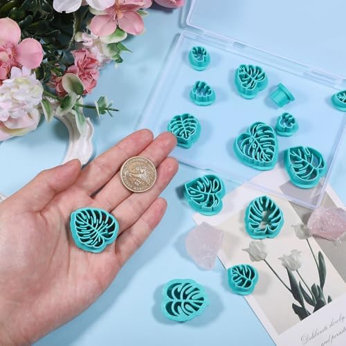 ORIGACH 14 Pcs Monstera Leaves Clay Cutters Set