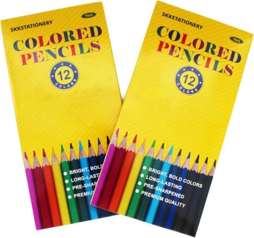 SKKSTATIONERY 144Pcs Colored Pencils, Pre-Sharpened, 12 Colors Bulk Set – Ideal Back to School Supplies for Teachers, Artists, Kids Drawing & Coloring Books