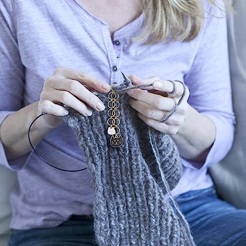 NBEADS 3 Pcs 3 Sizes Cat Charm Knitting Row Counter Chains, Alloy Enamel Charm Row Counter Chains with Brass Ring for Knitting Crochet Tracking Project Progress