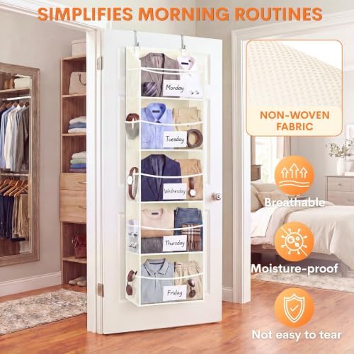 Ofiray-home 5Tiers Over Door Organizer, Weekly Clothes Organizer for Kids