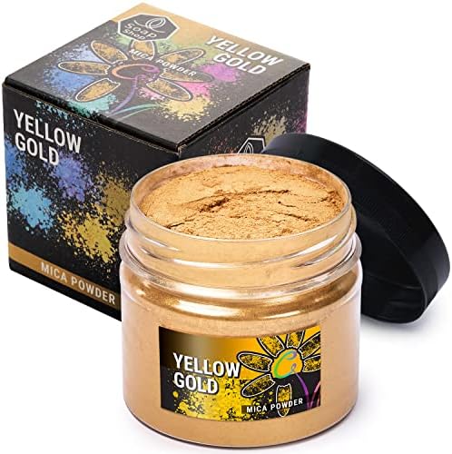 Yellow Gold Mica Powder for Resin Coloring 2 oz - Pigment Powder for Nails