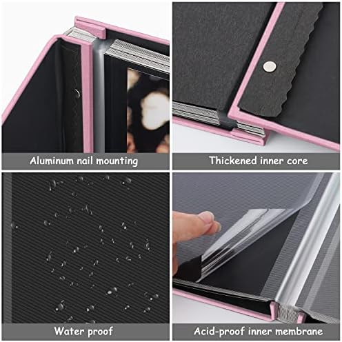 Zesthouse Photo Album Self Adhesive Pages, 60 Pages Magnetic Scrapbook Albums with Sticky Page, Photos Album Holds 8x10 & 5X7 & 4x6 & 6x8 & 3x5, Large Picture Book Ideal Gift for Family Wedding Baby