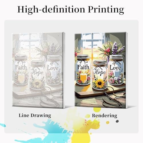 JOOZ Framed Paint by Numbers Kit for Adults, Wishing Bottle, 8x12 Inch