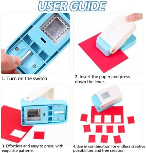 1X0.8inch Rectangular Postage Stamp Puncher, Rectangle Lever Action Stamp Punch for Paper Crafting Scrapbooking, DIY Card Making Arts Crafts Supplies