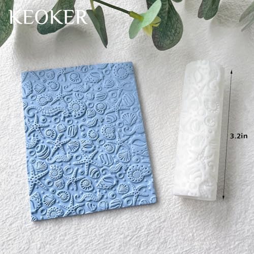 Keoker Starfish Texture Roller for Polymer Clay, Summer 1pc Polymer Clay Texture Roller