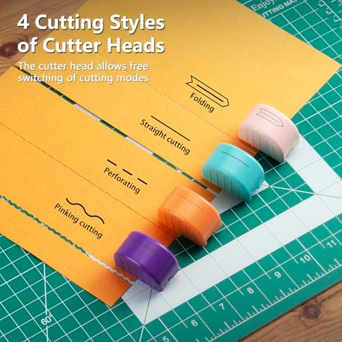 Sliding Paper Trimmer Set, 4 Multi-Function Blades, Acrylic Ruler & A3 Mat