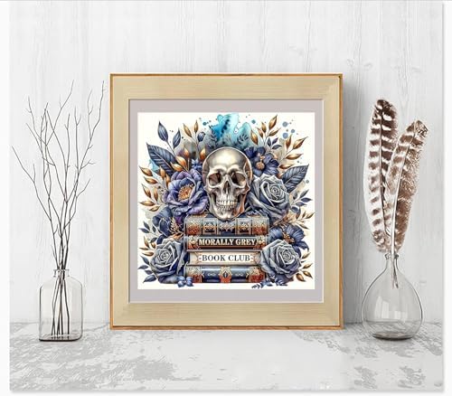Diamond Art Kits for Adults,Skull Book Diamond Painting Kits 14x14in