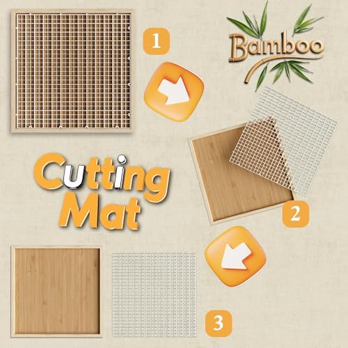 12"x12" Stained Glass Cutting Mat, 2 In 1 Bamboo Stain Cutting Board for Crafting, Stained Glass Tools and Supplies