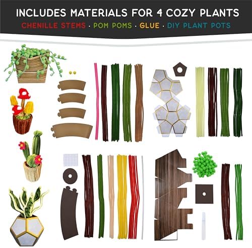 WeVeel Cozy Craftworks Chenille Stem Craft Kit (Plants)