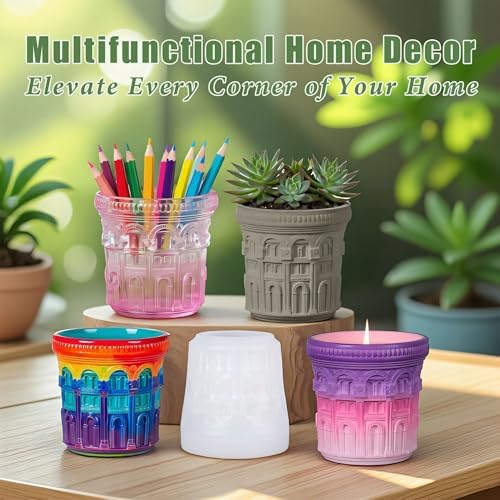 Roman Resin Molds, Colosseum Planter Silicone Mold for Epoxy Resin