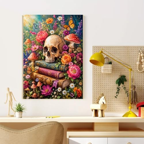 CRZMODE Skull Paint by Numbers Kit for Adults, Skull, 16x20 inch