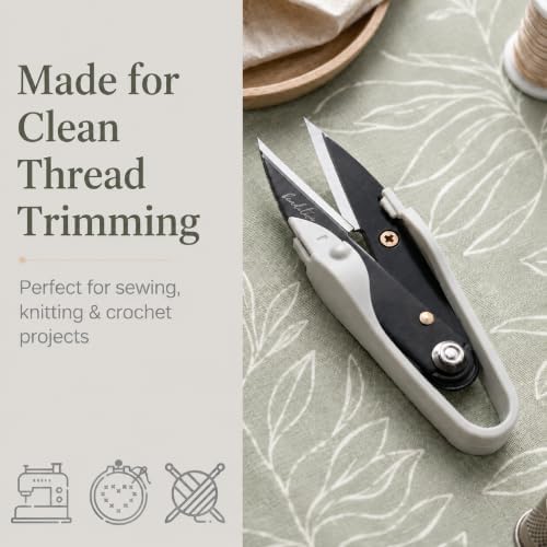 Beaditive Premium Thread Snips - Thread, Yarn, Embroidery Snipper for Sewing, Quilting, Knitting, Jewelry Making - High-Carbon Steel Blades with Protective Cap and Lanyard (White)