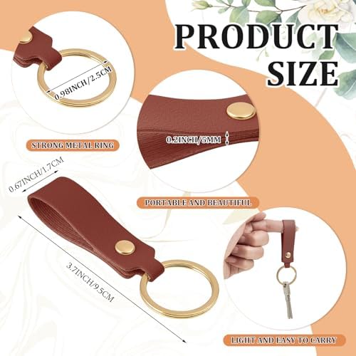 Wavyknot 100 Pcs Leather Keychain Blanks, 3.7 x 0.7 Inches, Colorful