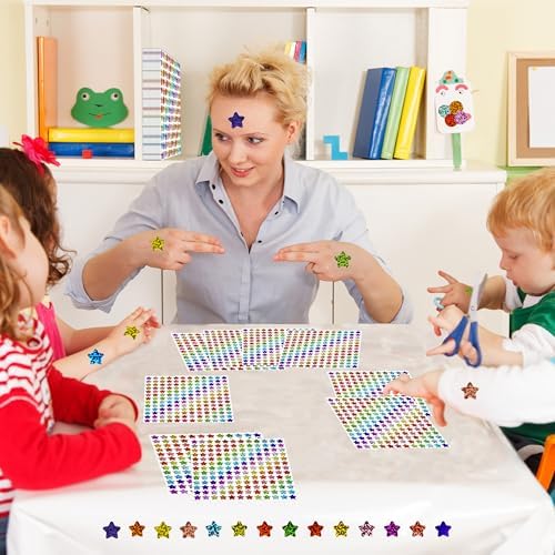 2340 PCS Holographic Star Stickers for Kids Reward,0.6" Sparkly Small Stars