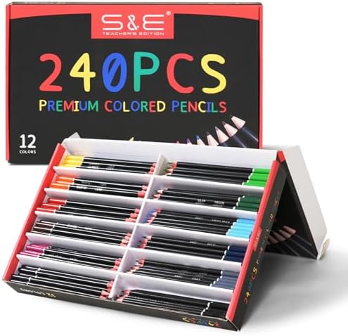 S & E TEACHER'S EDITION Colored Pencils, 240Pcs