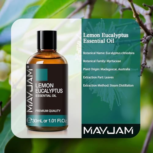 MAYJAM Lemon Eucalyptus Essential Oil for Diffuser Skin Care, 1.01fl.oz