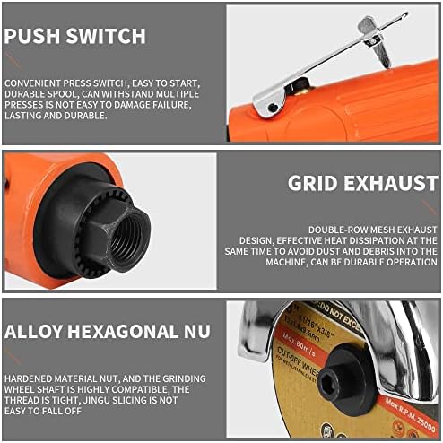 Air Cut Off Tool with 5Pcs 3-inch Die Grinder Cut-Off Wheels, Pneumatic Metal Sheet Cutting Tool, Heavy Duty Air Cutter Cut off Tool
