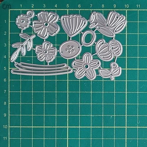 Scrapbooking Die-Cuts, Layer Frame Net Set Metal Cutting Dies for Card Making, Paper Craft Template, Background Embossing Stencils, DIY Album Décor (Flower Set A-6x9.8cm)
