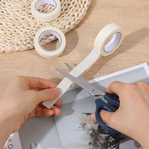 Ymapinc 3 Rolls 32.8ft Thin Washi Tape Set, 11Ydsx0.59In White Masking Tape for Painting/Craft, Decorative Tapes Pack, Washi Tapes for Scrapbooking/Book/DIY Craft/Journal/Gift Wrapping Art
