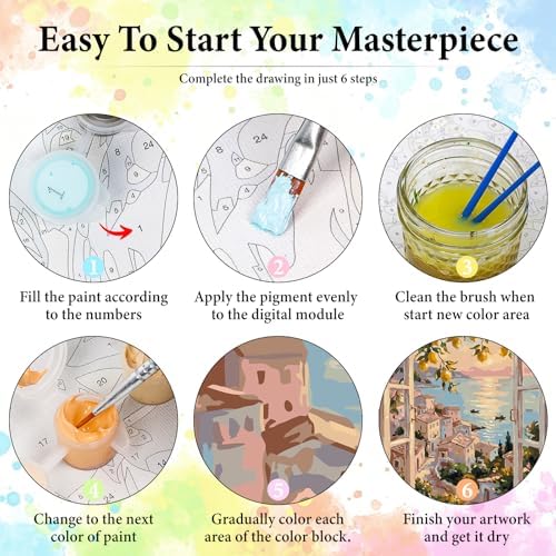 Lemon Tree Paint by Numbers Kit for Adults Without Frame 16x20 IN