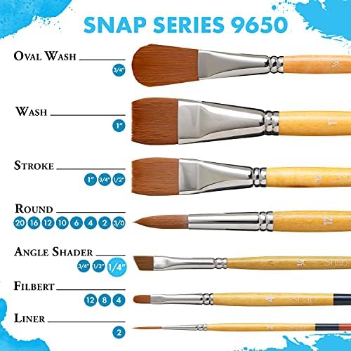 Princeton Snap! PAB96522 9650SET-2 Snap Brush, Round 6 4 Stroke 34", Multicolor