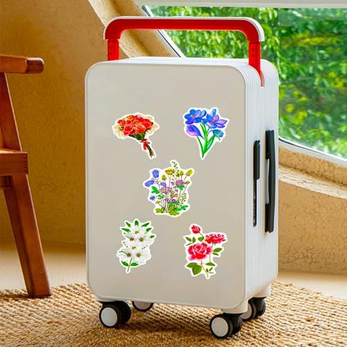 DothRayan Flower Stickers for Kids Teens Girls, 100Pcs Waterproof Flower Stickers for Water Bottle Laptop