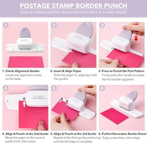 Stamp Puncher - Adjustable Postage Stamp Border Punch,Film Strips Making Punches,Stamp Shaped Paper Punch Decorative Edge Hole Punch for Scrapbooking, DIY Greeting Cards,Journaling, and Paper Crafts