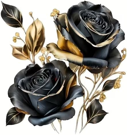 USZDL Rose Diamond Art Kits for Adults,Rose Flowers DIY 5D Diamond Painting Kits for Beginners,Round Full Drill Diamond Dots with Diamond Gem Art and Crafts for Adults Home Wall Decor 13.78x13.78 inch