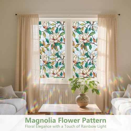 Kromapolis Window Privacy Film, Stained Glass Sticker, 29.5" x 78.7"