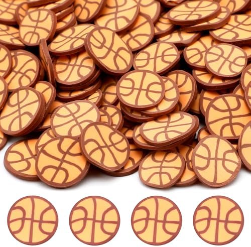 Weysat 30g Basketball Polymer Clay Slices 0.2 Inch Mini Sports Pieces