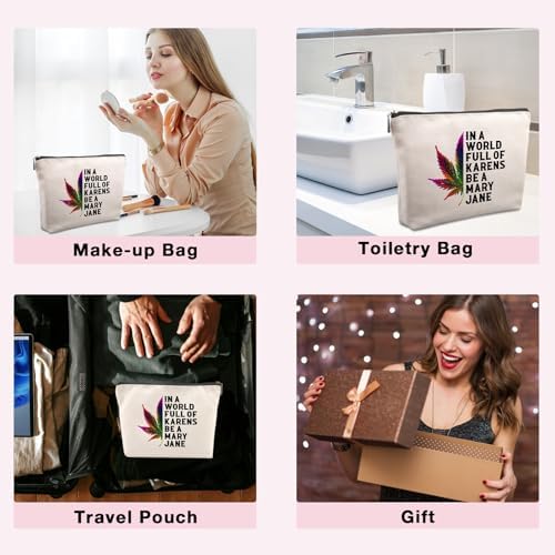 Funny Leaf Birthday Gifts for Women, Funny Gifts for Friends Travel Cosmetic Bag, Funny Birthday Gifts Christmas Farewell Graduation Friendship Gifts for Women Best Friends Sister Coworkers Bestie