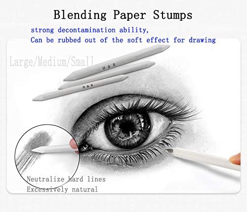 Sketching Pencil Set,18pcs of Pen Charcoal Sketch Set of Pencils Eraser Craft Knife Pencil Extender Roll up Canvas Carry Pouch Pro Art Supply for Beginners Artist
