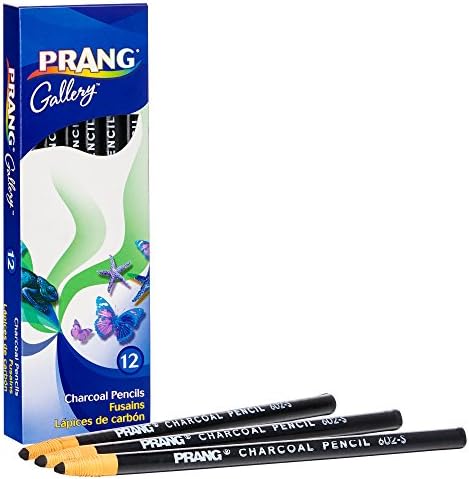 Prang Charcoal Pencils, Soft, Paper Wrapped, Black, 12 Count (60200) (Pack of 2)