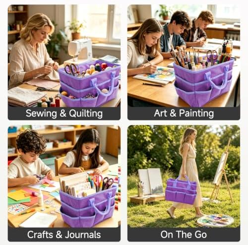 Art Supply Organizer Bag,Craft Organizer Tote Bag for Art Supplies