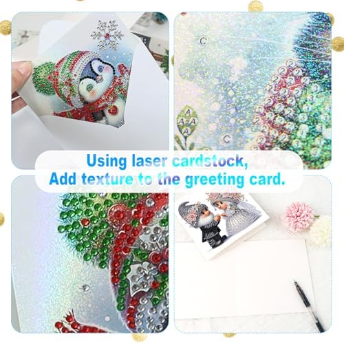 AiYuanzsh Set of 6 Gnome Diamond Painting Greeting Cards – 5D DIY Craft Kits for Handmade Bride and Groom Cards, Perfect for Wedding Gifts and Anniversaries