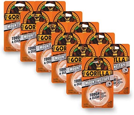 Gorilla Tough & Clear; Double Sided Mounting Tape; Weatherproof; 1" x 60"; Clear; (Pack of 11)