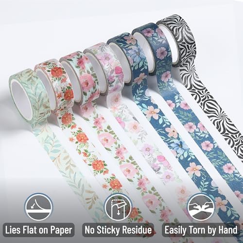 Mr. Pen- Washi Tape Set, 21 Rolls, Assorted Sizes, Floral Vintage | 5 Yards/Roll, Washi Tape for Scrapbook, Arts, Crafts, Journals and Planners