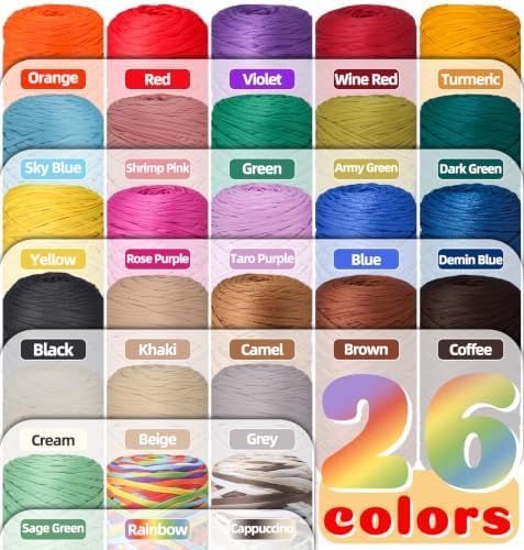 MESTOON 1000g T-Shirt Yarn Soft Elastic Crochet Cappuccino