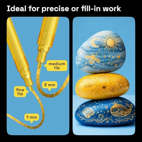 ARTISTRO Gold Paint Pens - Various Tips - Set of 5
