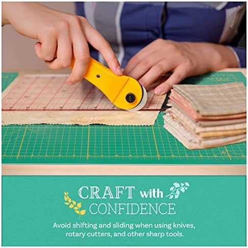 18 x 24 Cutting Mat for Sewing, Self Healing Double Sided Quilting Crafts Mat - Fabric Cutting Mat - Non Slip surface - Rotary Cutting Board Green