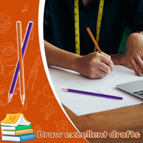 24 PCS Orange Purple Colored Pencils, Pre-sharpened Professional Wooden Art Pencils Set for Artists Painting | Premium Drawing Sketching Supplies (Orange Purple)