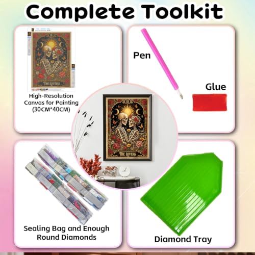 SUHEFAFA Halloween Diamond Art Kits for Adults Beginners 12×16inch
